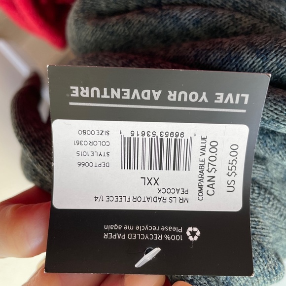 Eddie Bauer Sweater Mens 2XL 1/4 Zip Blue Pullover NEW - Picture 5 of 9